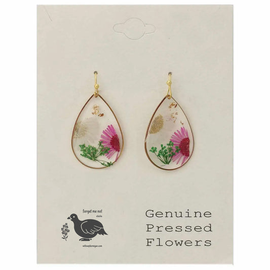 Glacier Drop Arctic Wild Dried Flower Earrings