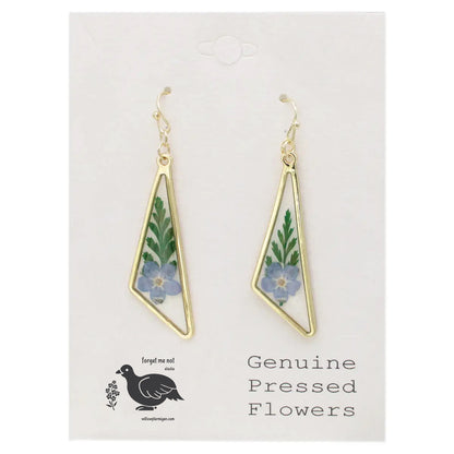 Forget Me Not Triangle Dried Flower Earrings