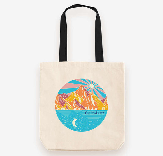 Cosmic Landscape Black Handle Linen Tote Bag ★