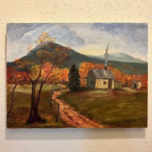 Homestead Farm Landscape 12"x16" Original Oil Painting on Canvas