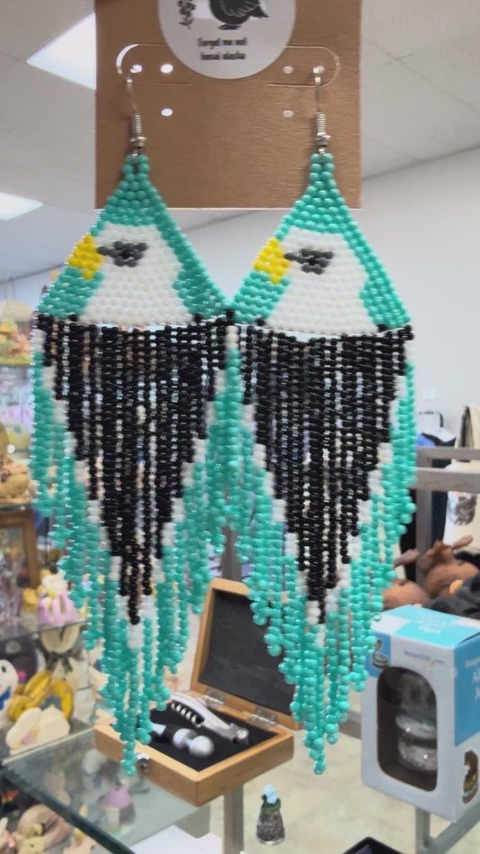 Alaska Bald Eagle Bead Earrings