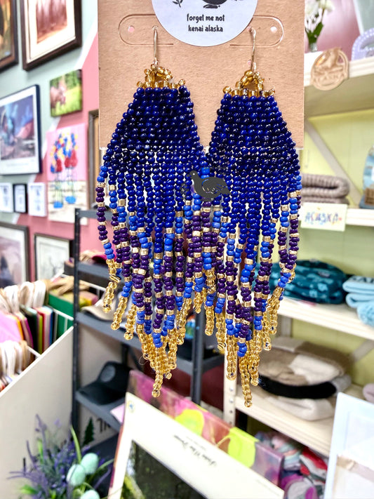 Isis Glam Goddess Beaded Fringe Earrings