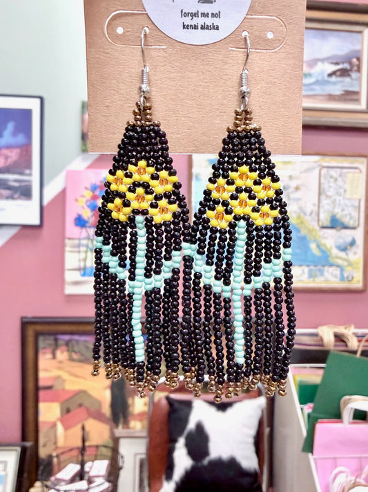 Alaska Forever Summer Alpine Arnica Bead Earrings