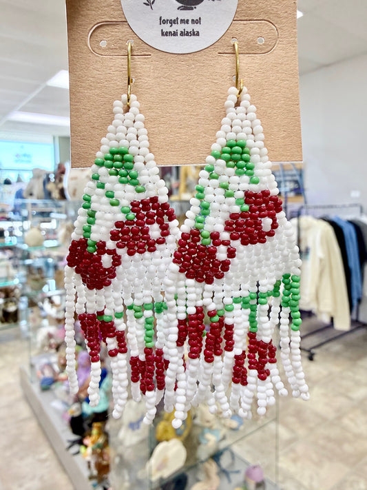 Alaska North Star Cherry Bead Earrings