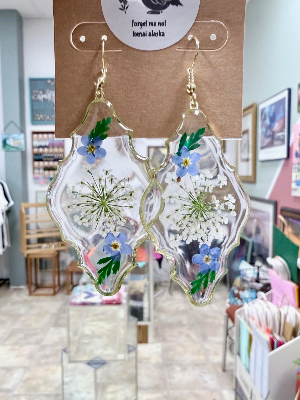 Alaska Forget Me Not Wild Chervil Earrings