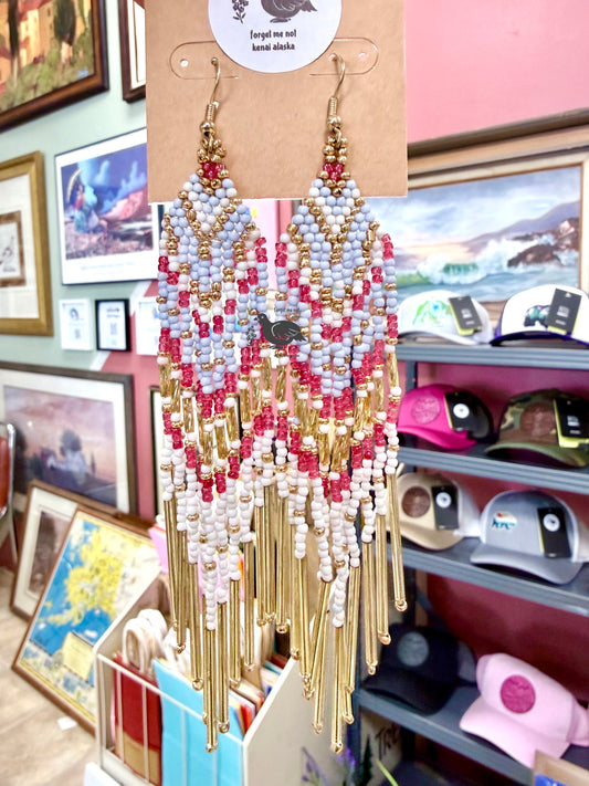 Laetitia Glam Goddess Beaded Fringe Earrings