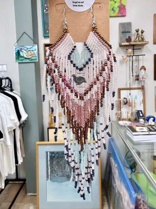 Alaska Arctic Wings Fringe Bead Earrings