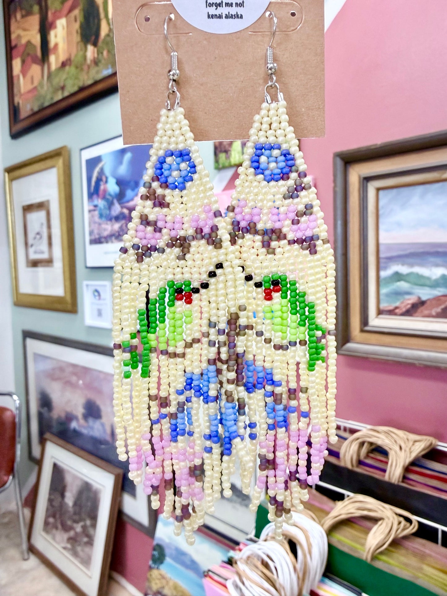 Alaska Rufous Hummingbird Bead Earrings