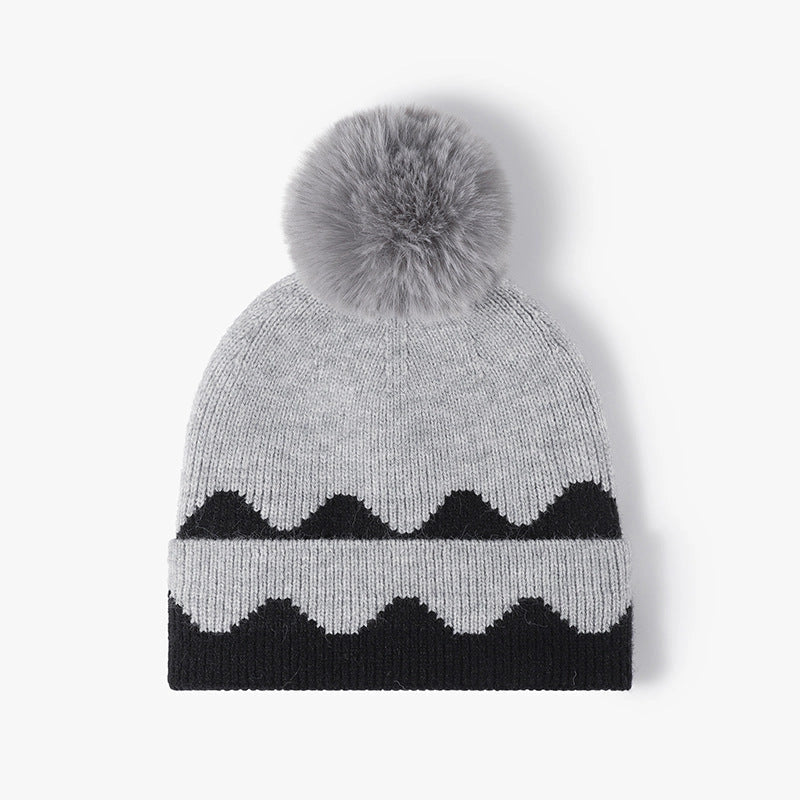 Quinn Silver Crest Wave Pom Beanie