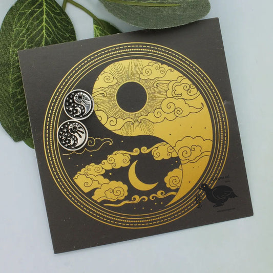 Celestial Yin Yang Stud Earrings